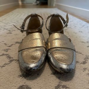 Schutz metallic loafers